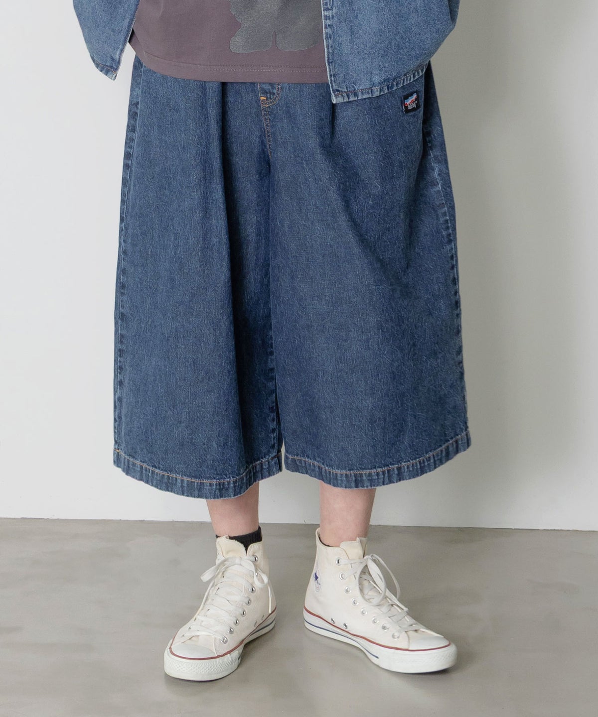 ネコパン刺繍 ツイルorデニムパンツ-3