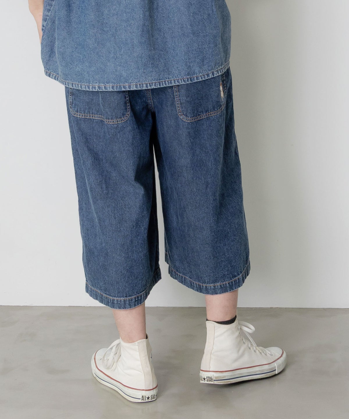 ネコパン刺繍 ツイルorデニムパンツ-5