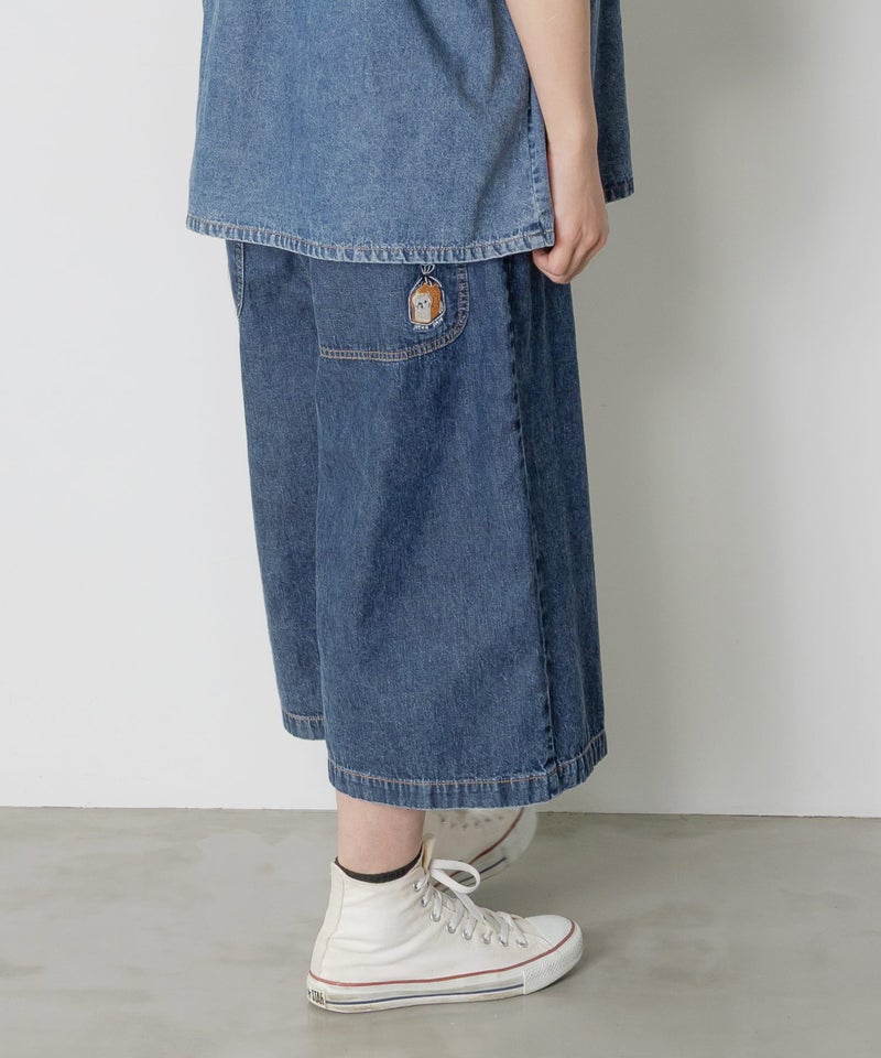 ネコパン刺繍 ツイルorデニムパンツ-6