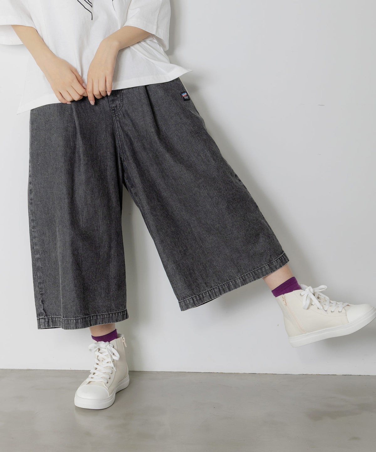 ネコパン刺繍 ツイルorデニムパンツ-10