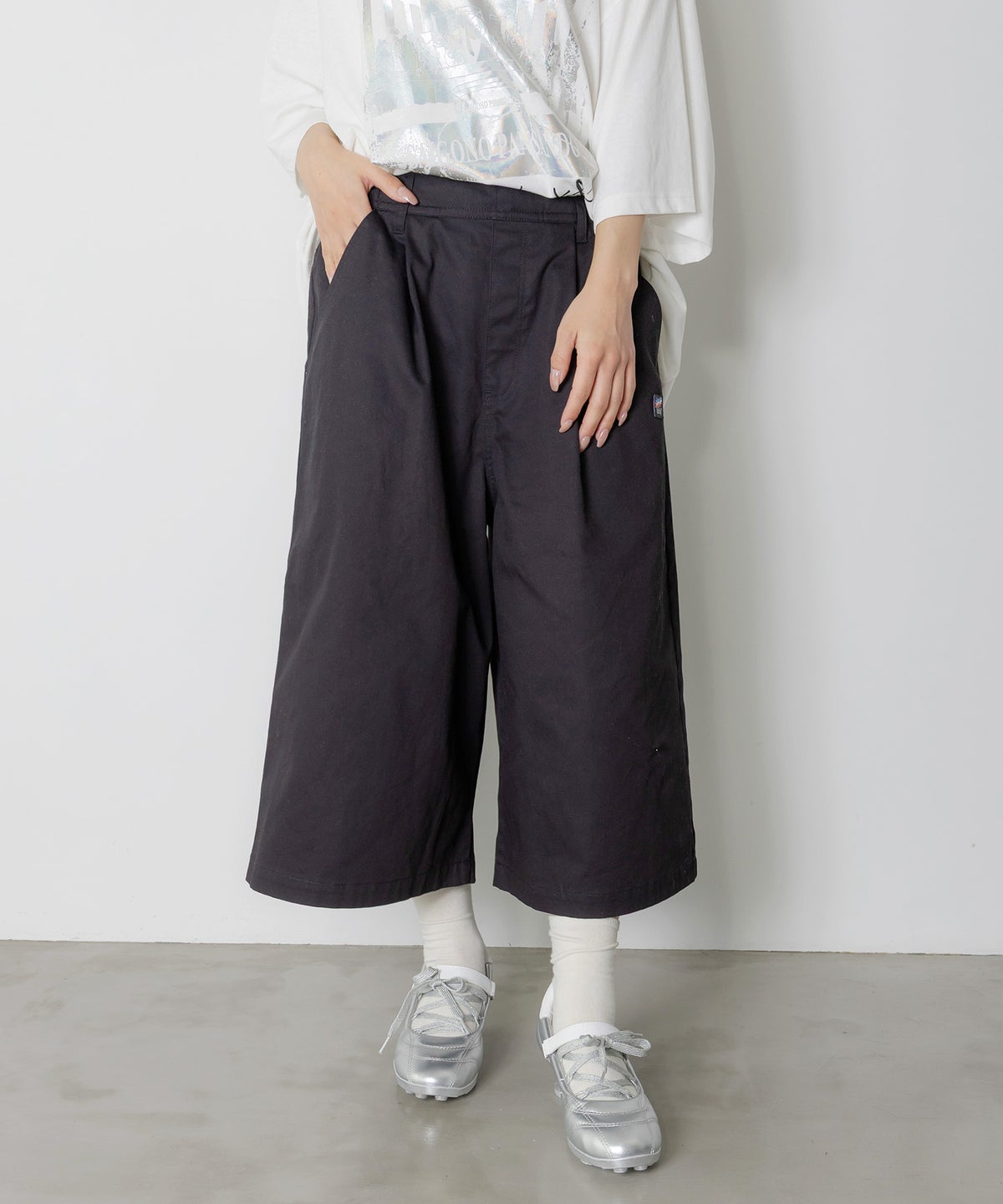 ネコパン刺繍 ツイルorデニムパンツ-14