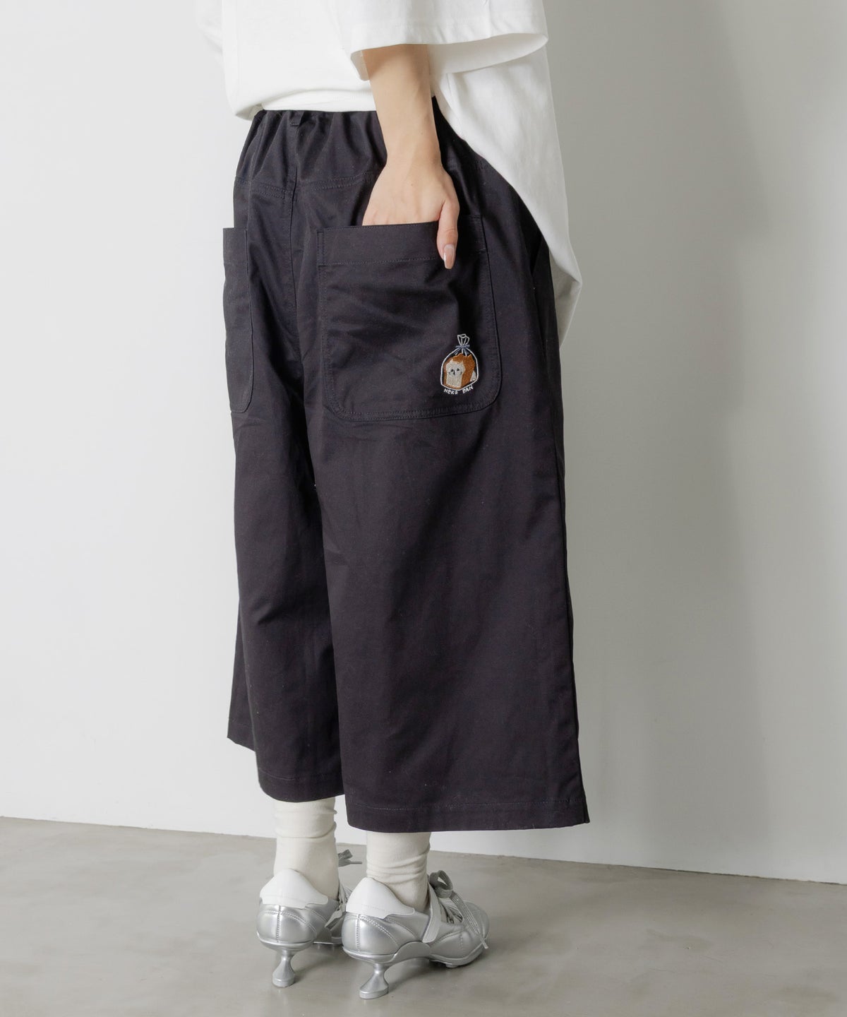 ネコパン刺繍 ツイルorデニムパンツ-16