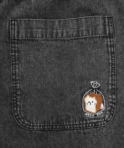 ネコパン刺繍 ツイルorデニムパンツ-19