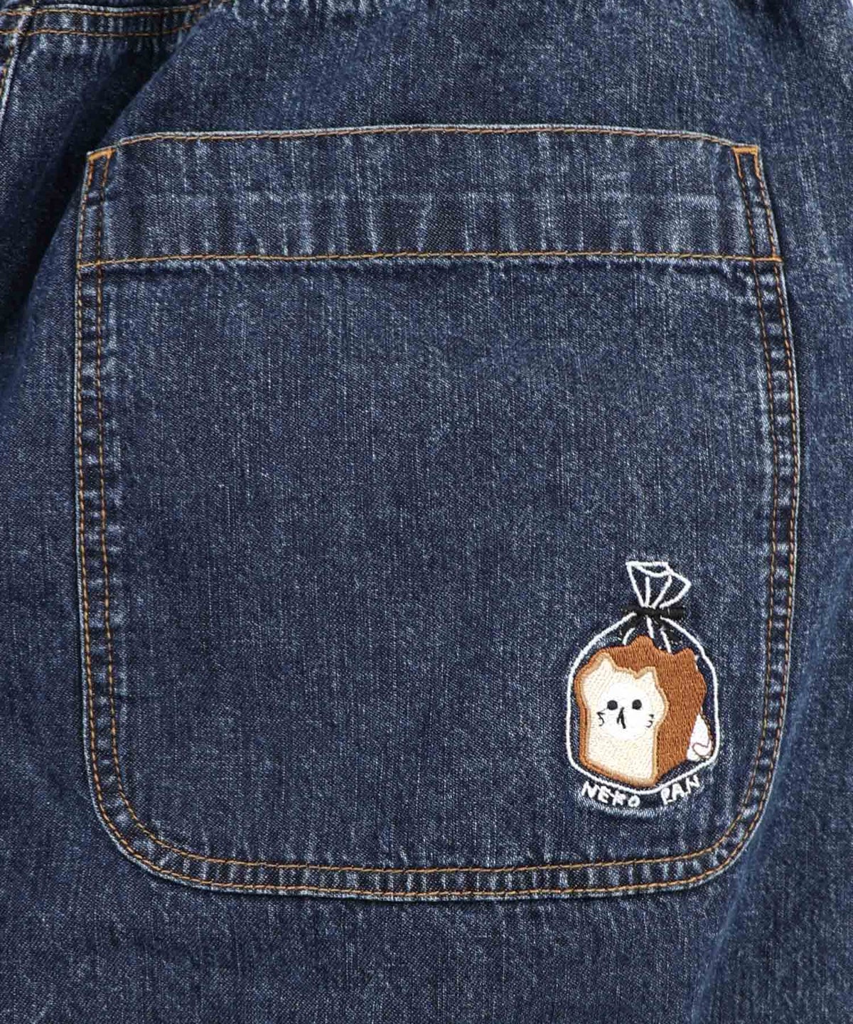 ネコパン刺繍 ツイルorデニムパンツ-25