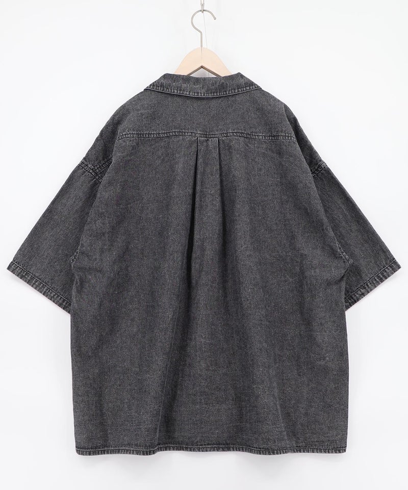 ネコパン刺繍 ひげチェックorデニムシャツ-14