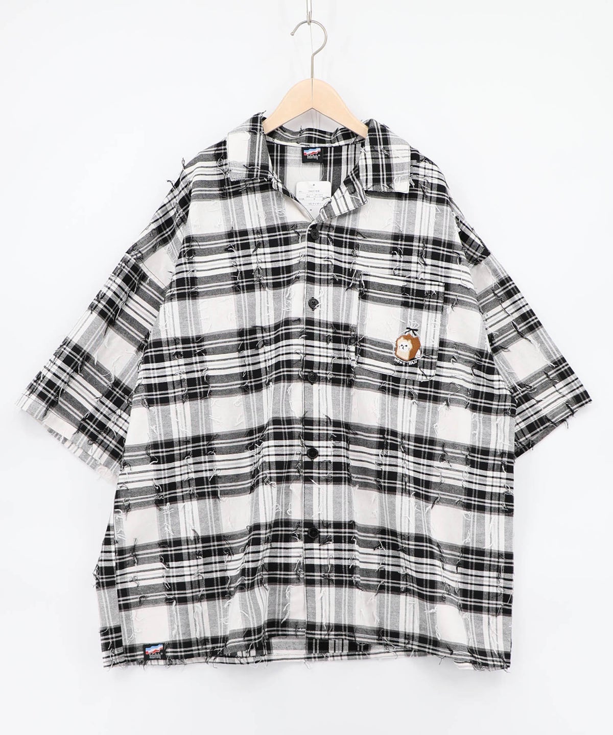ネコパン刺繍 ひげチェックorデニムシャツ-16