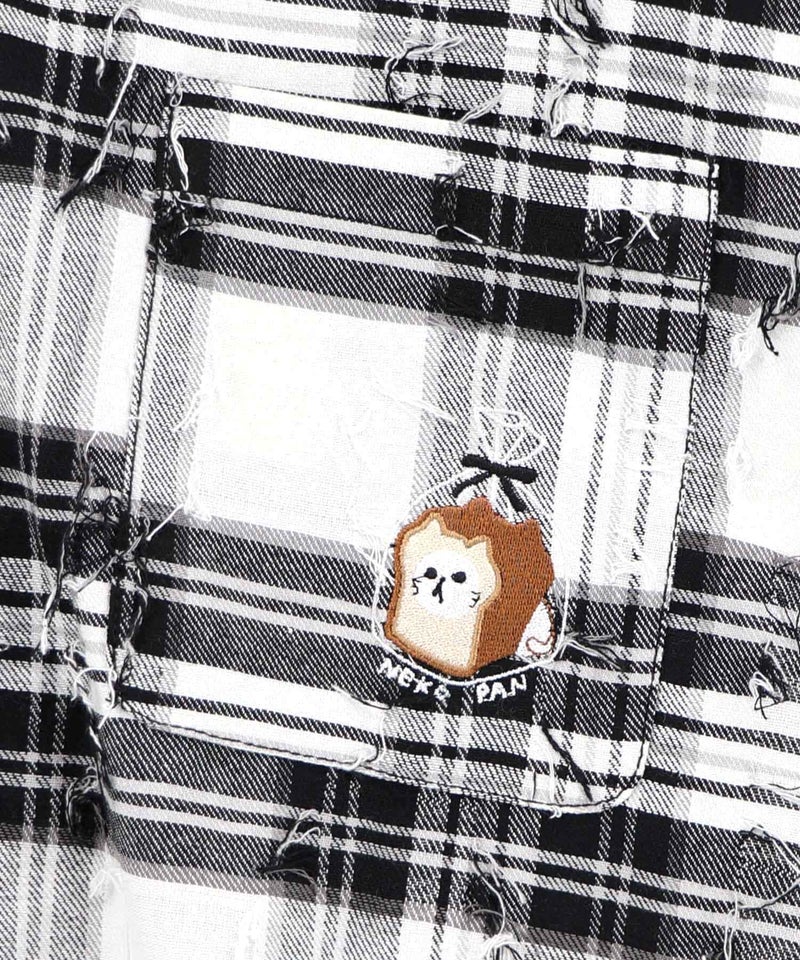 ネコパン刺繍 ひげチェックorデニムシャツ-18