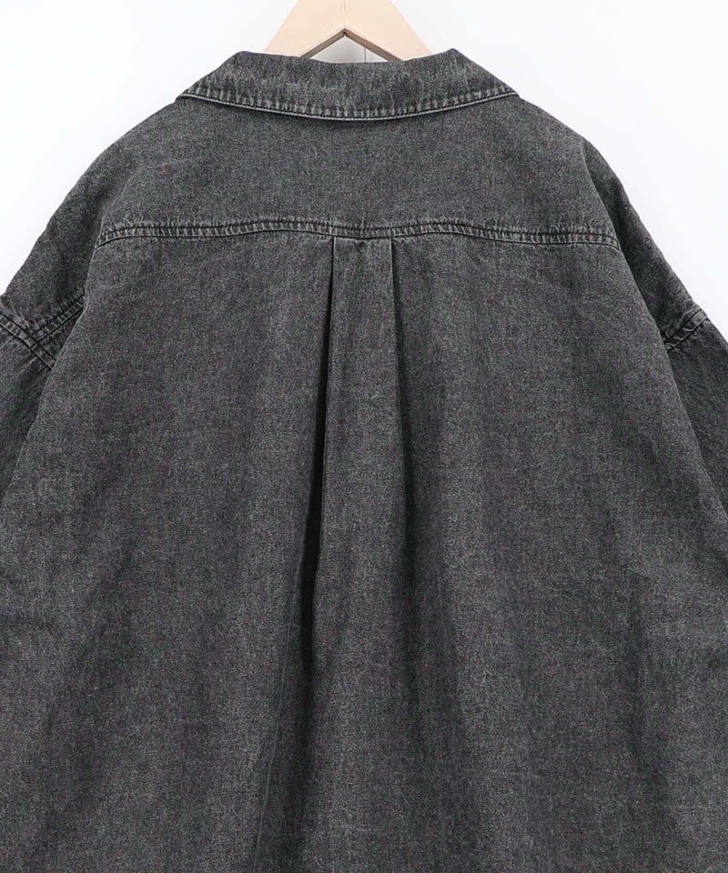 ネコパン刺繍 ひげチェックorデニムシャツ-26