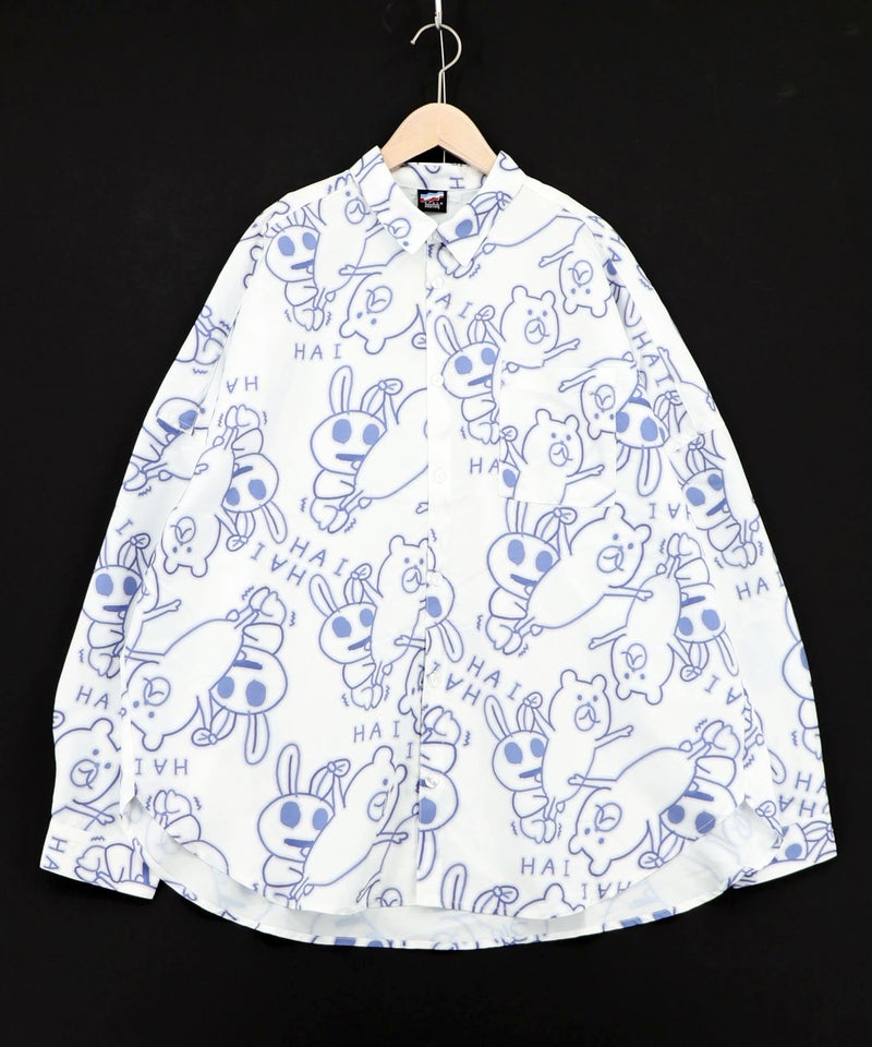 組体操クマとうさぎネオンサイン風シャツ-10