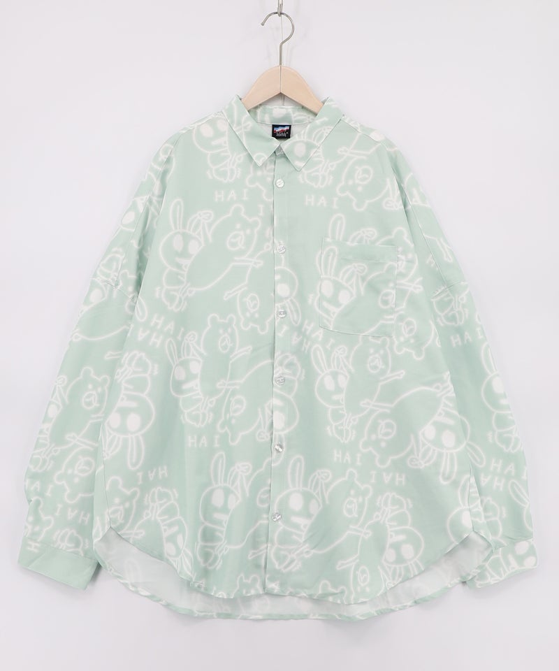 組体操クマとうさぎネオンサイン風シャツ-14