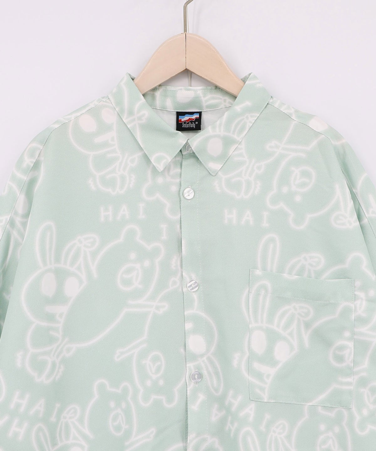 組体操クマとうさぎネオンサイン風シャツ-16