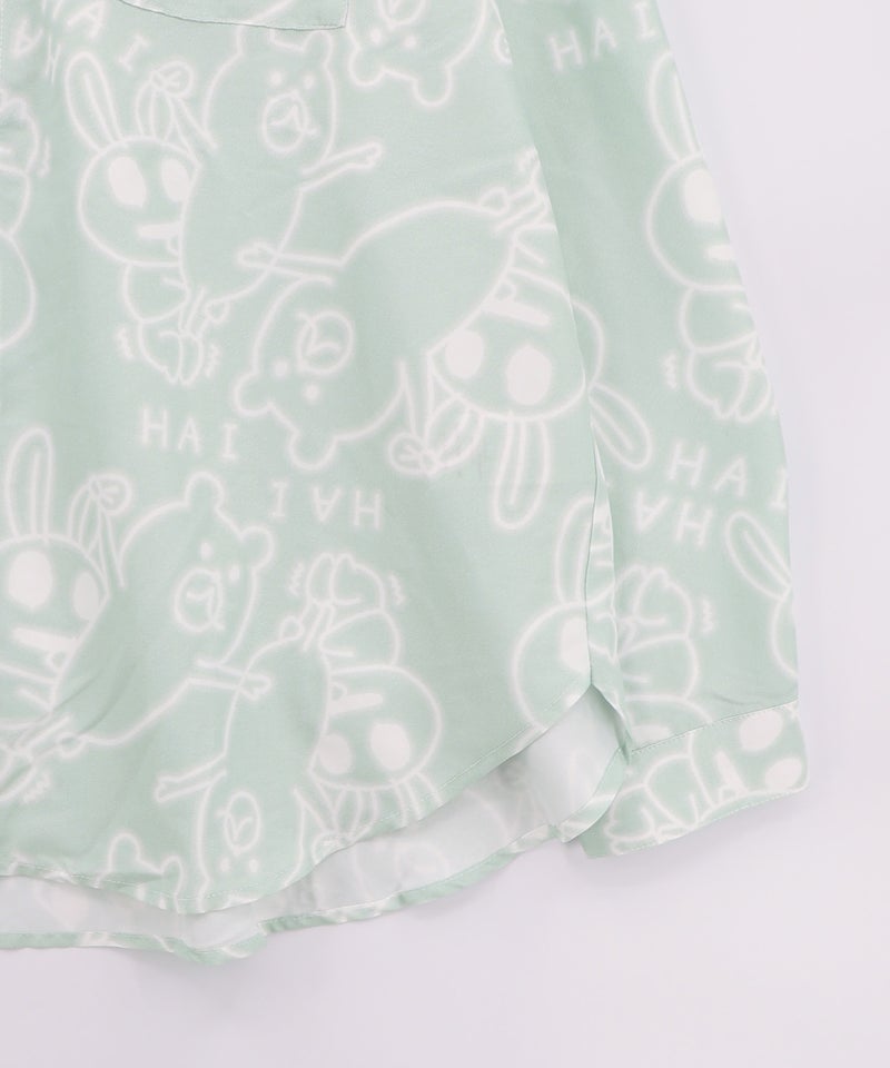 組体操クマとうさぎネオンサイン風シャツ-18