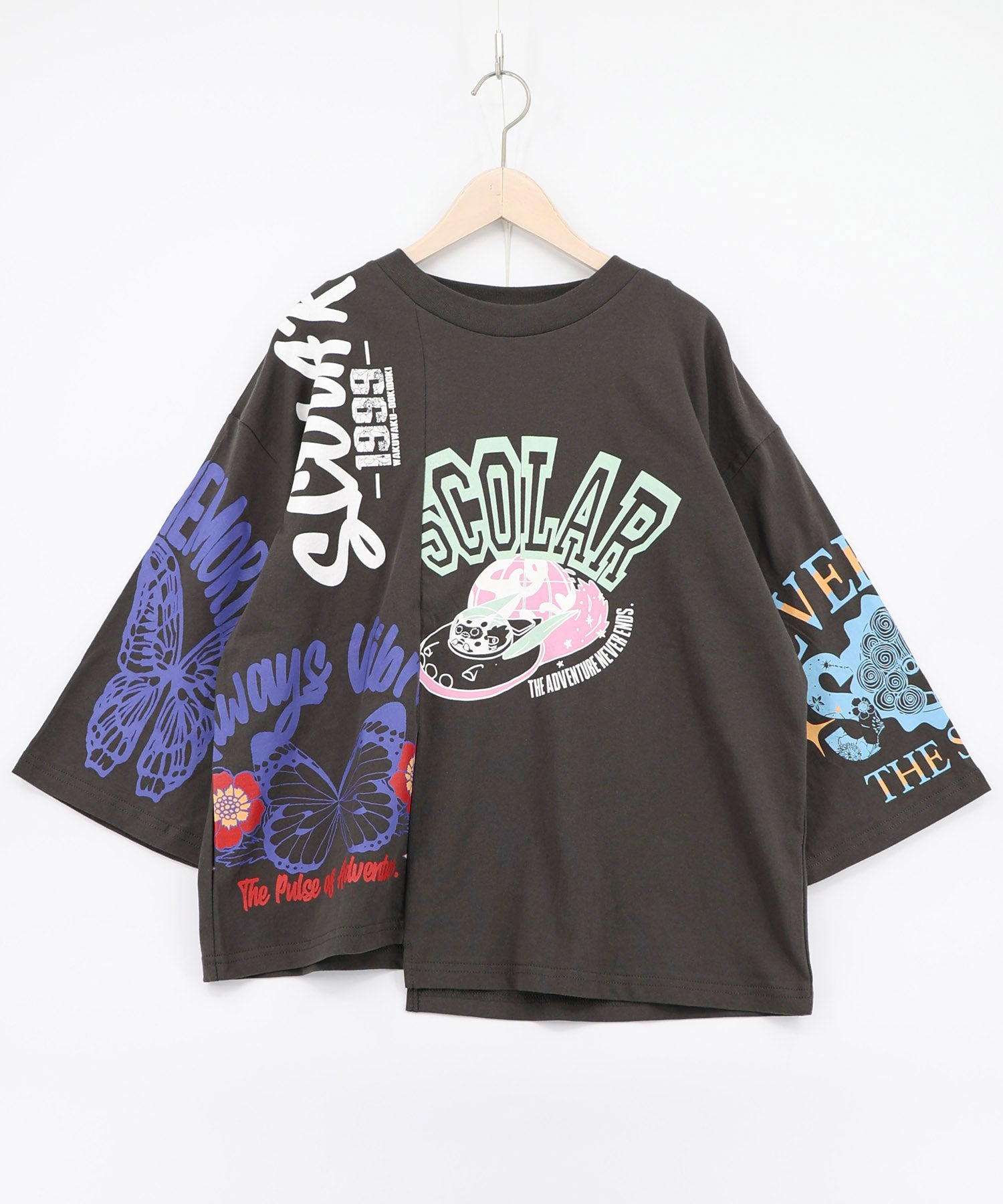 162628：ポジティブフレーズ柄アシンメトリープルオーバーの通販-ScoLar