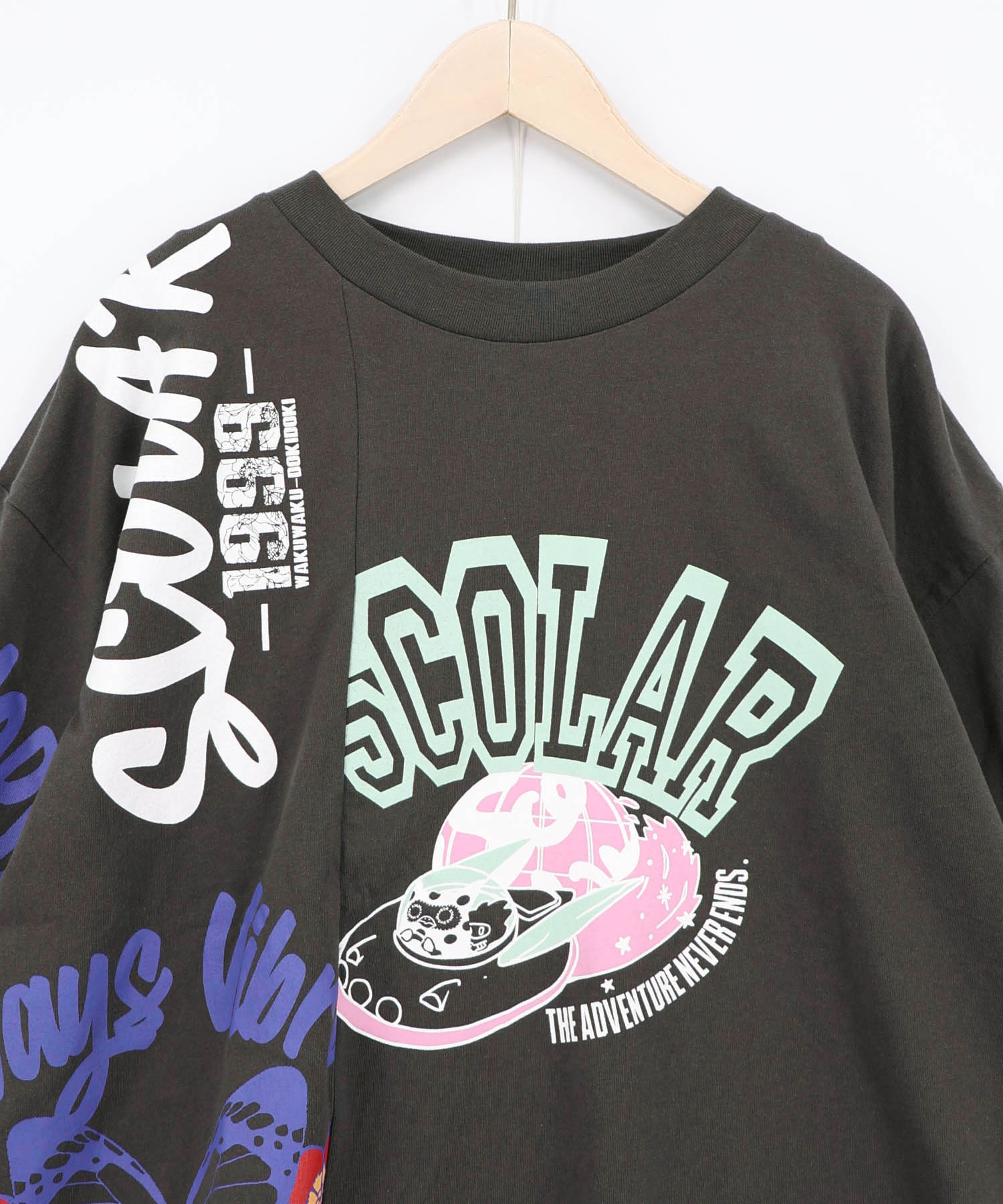 162628：ポジティブフレーズ柄アシンメトリープルオーバーの通販-ScoLar