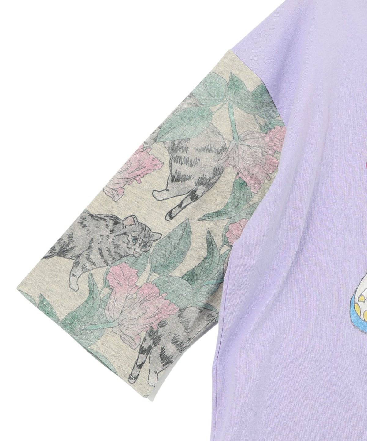 花ネコ袖柄切替 フクミン・モケの宇宙大冒険PO-16