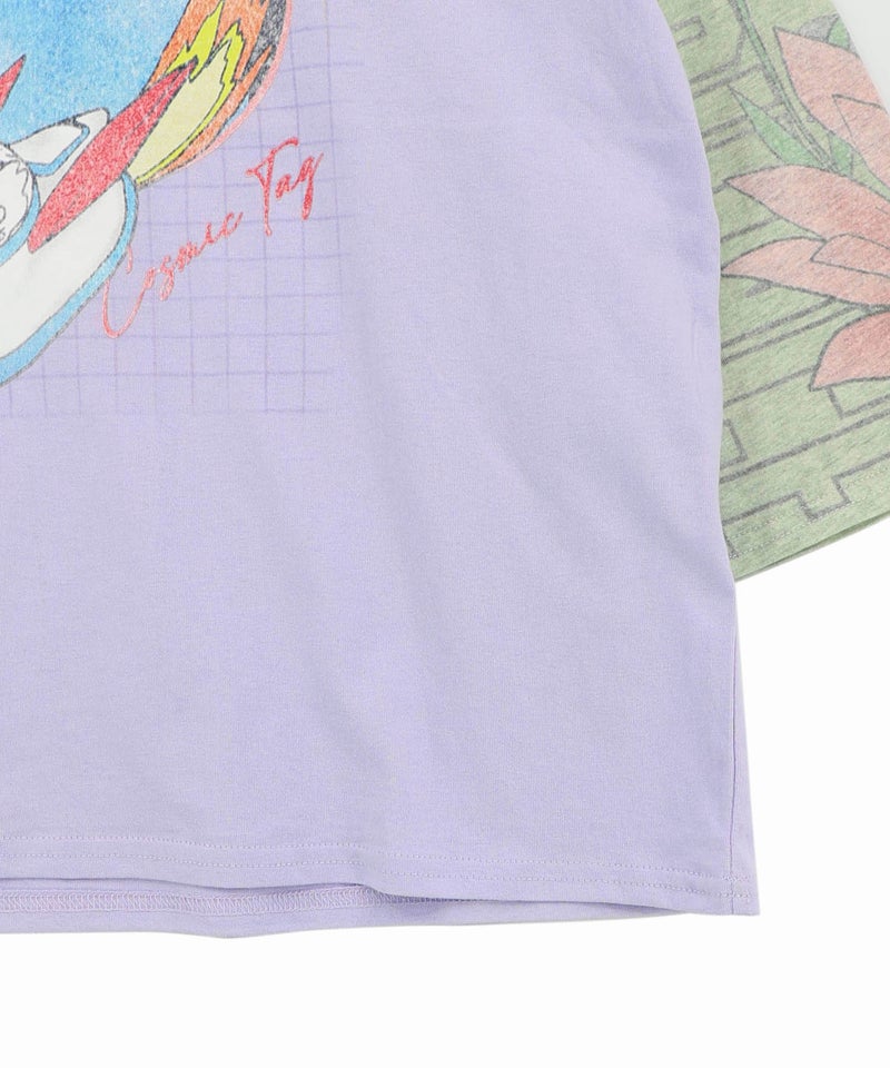 花ネコ袖柄切替 フクミン・モケの宇宙大冒険PO-18