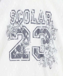 花チュールレース重ねユニフォーム風Tシャツ-10