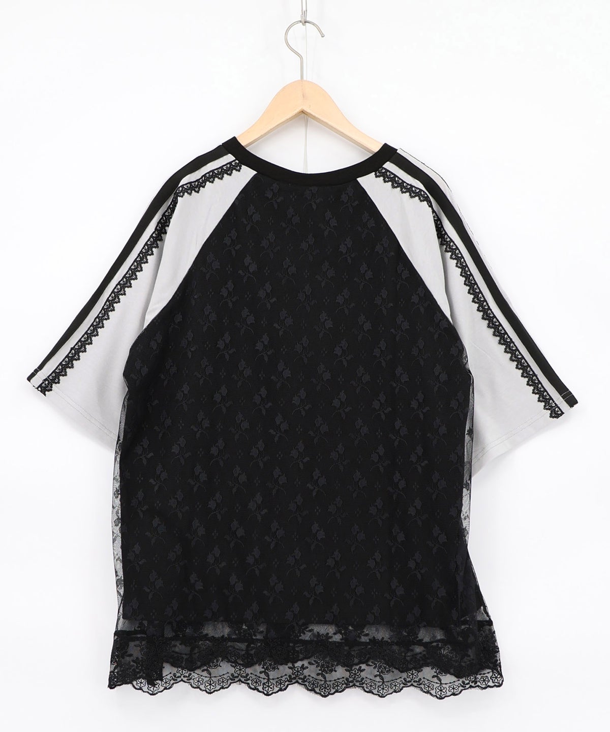 花チュールレース重ねユニフォーム風Tシャツ-12