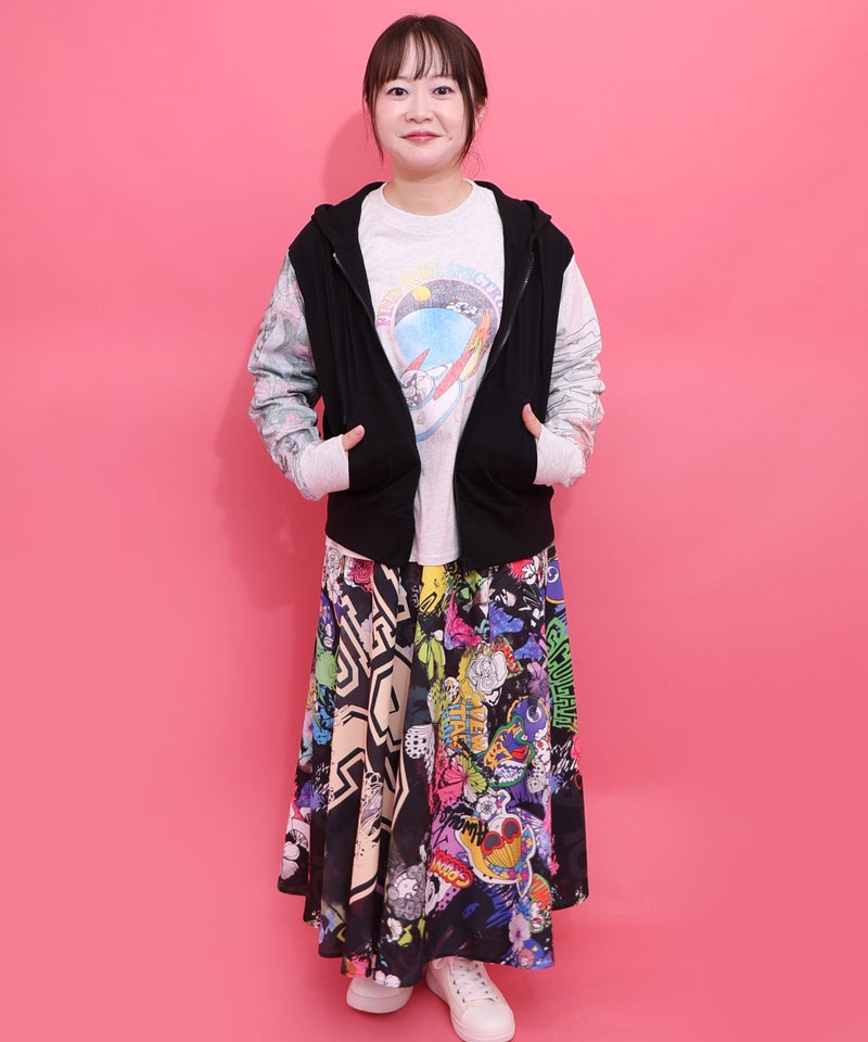 ポップらくがき総柄ワッシャースカート-10