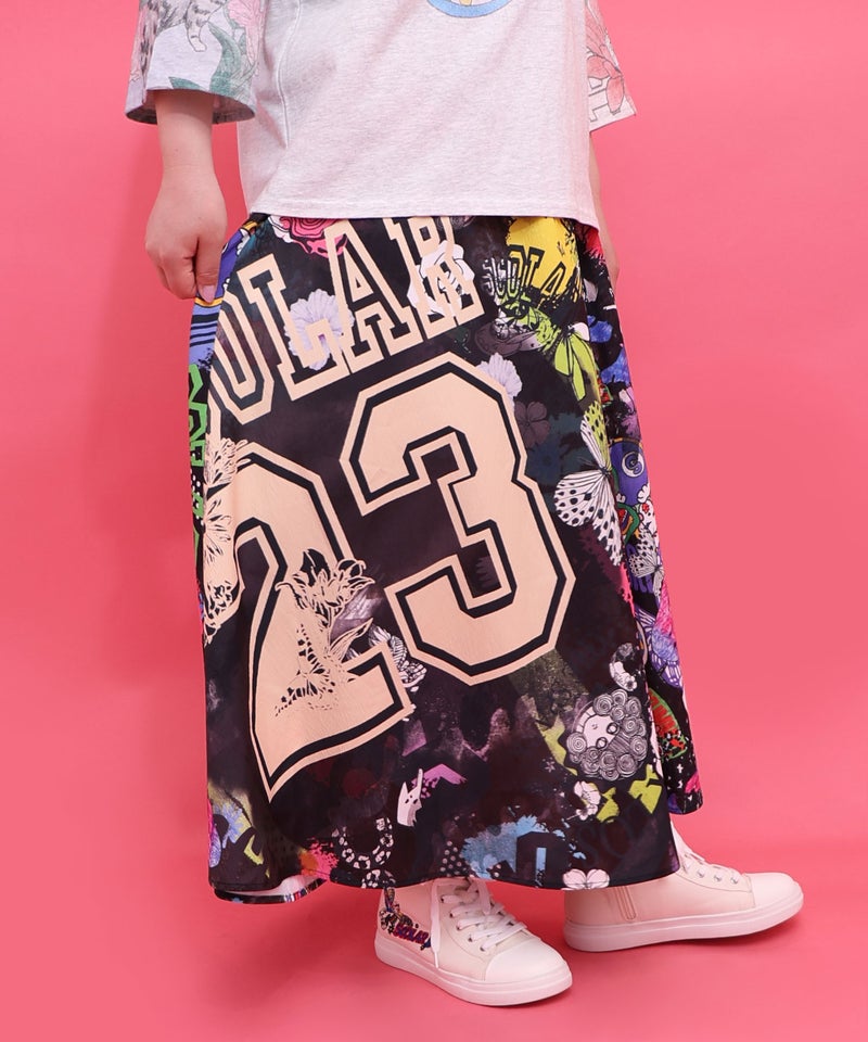 ポップらくがき総柄ワッシャースカート-12