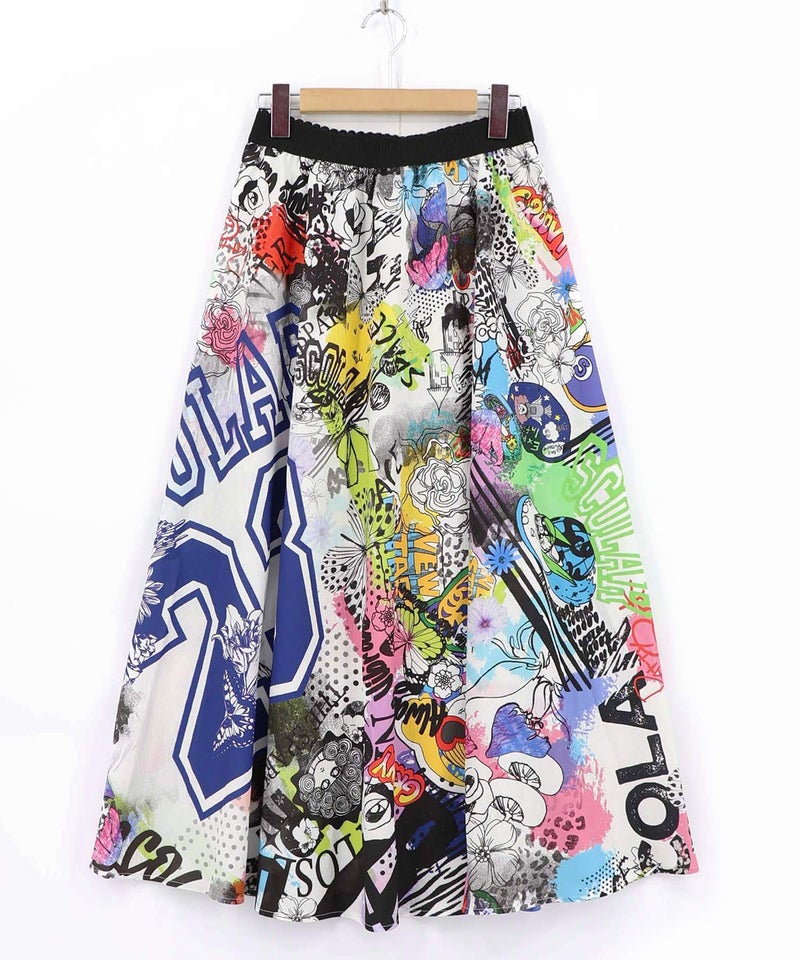 ポップらくがき総柄ワッシャースカート-15