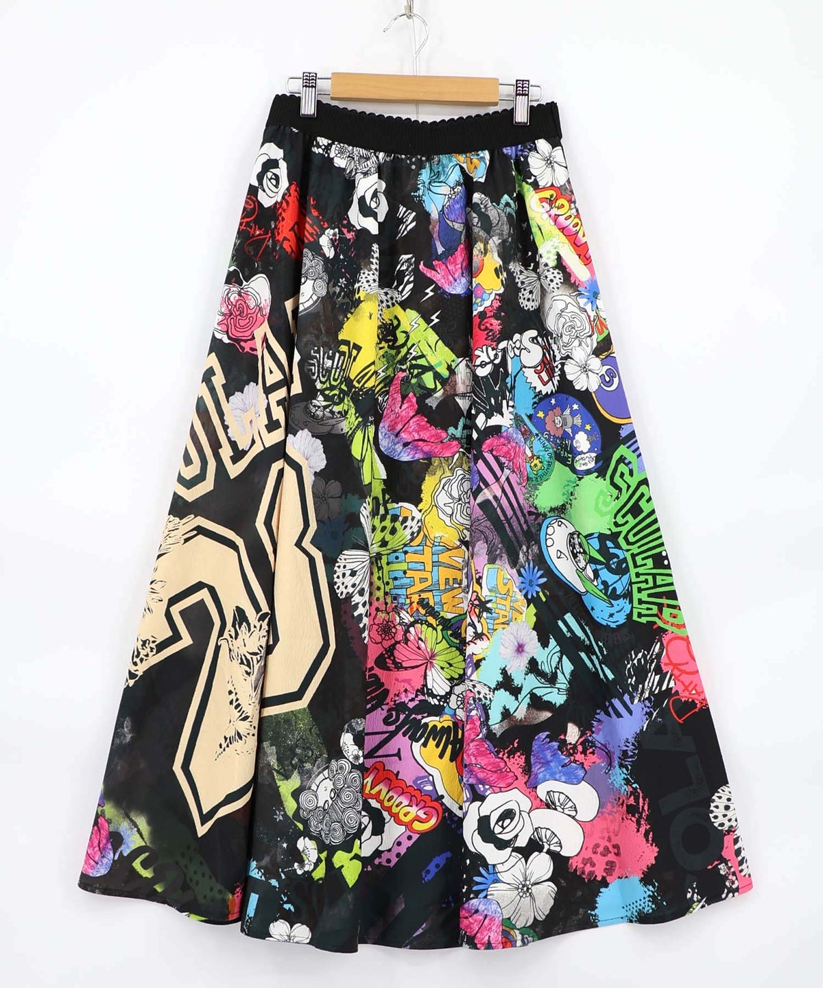 ポップらくがき総柄ワッシャースカート-17