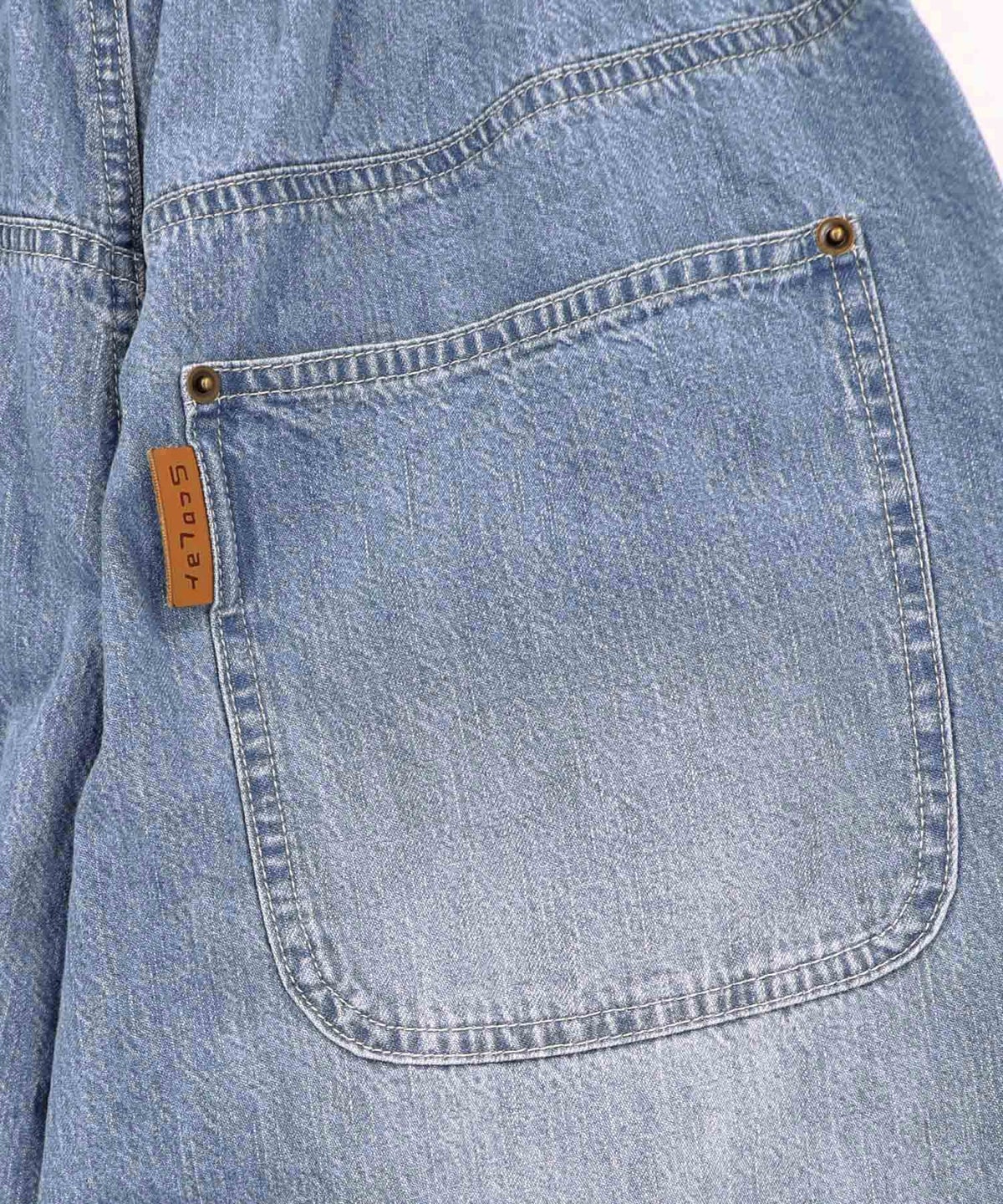 パッチワークお花アップリケデニムパンツ-25