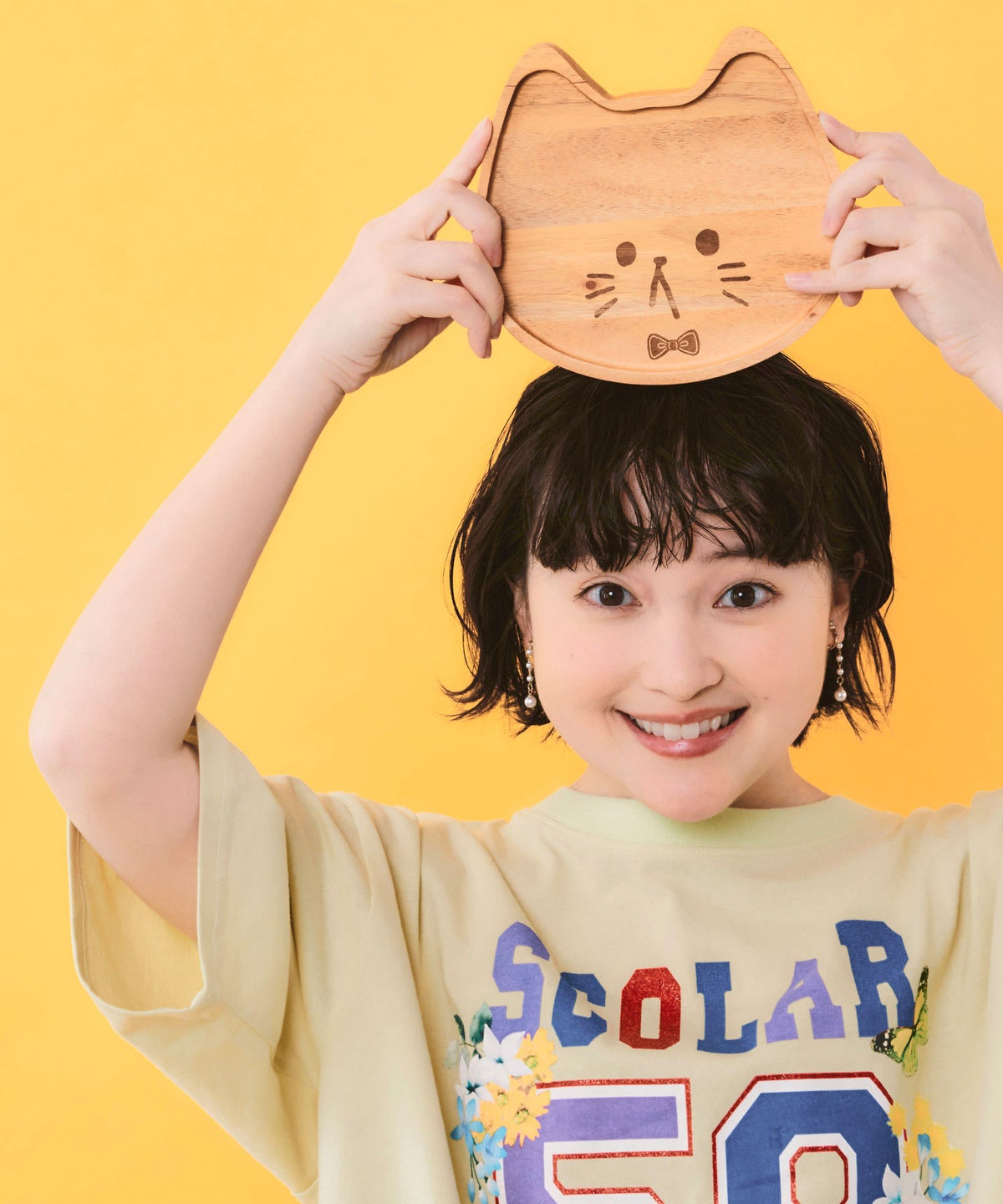 木製ネコ型プレート-1