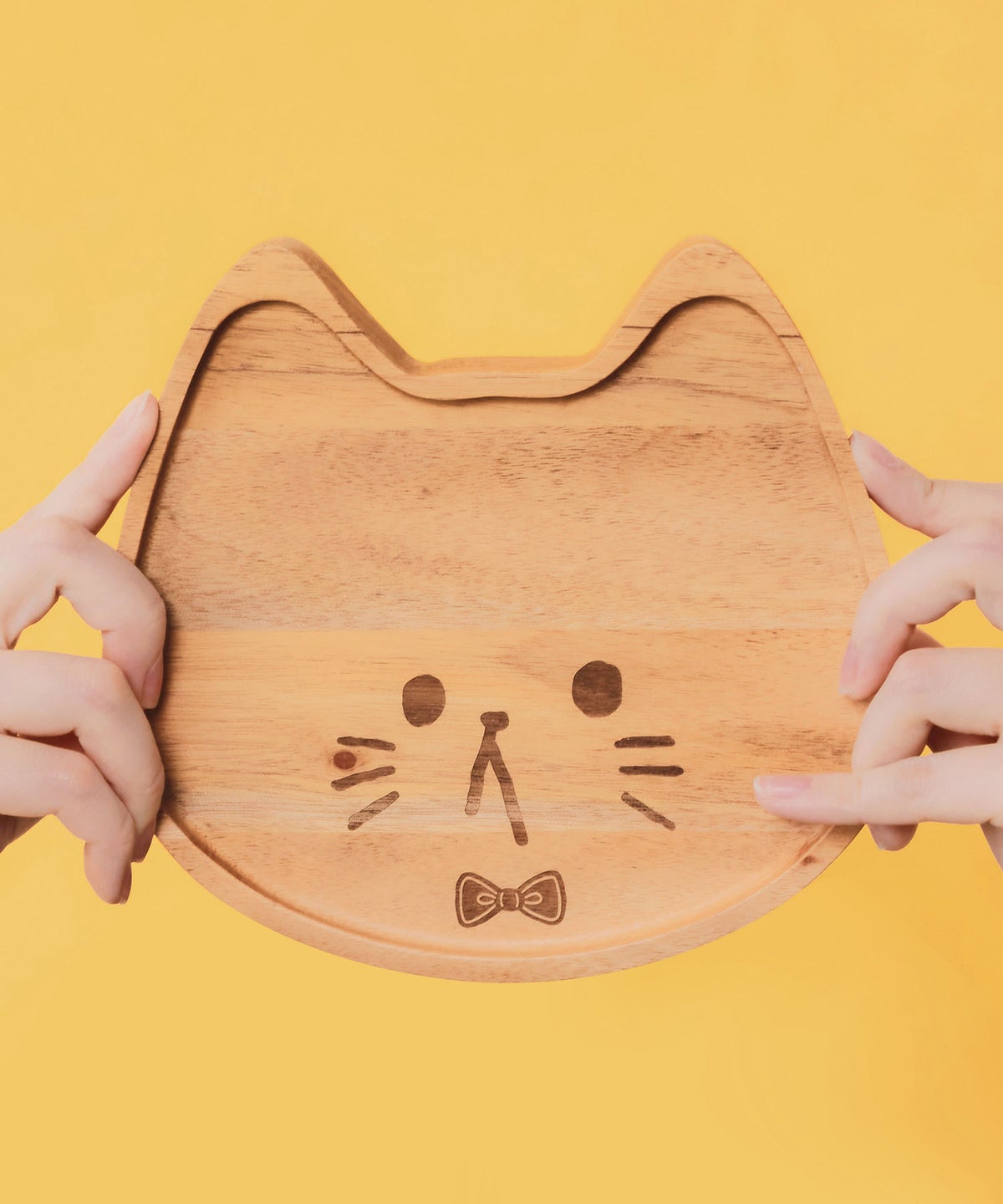 木製ネコ型プレート-3