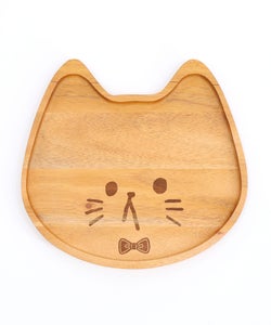 木製ネコ型プレート-4