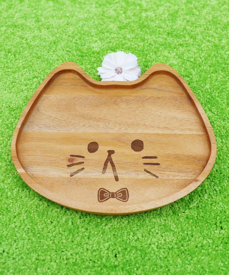 木製ネコ型プレート-9