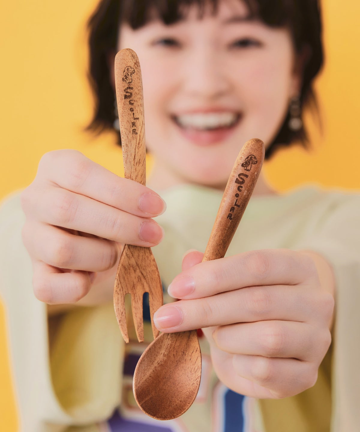 木製スプーン&フォークセット-1