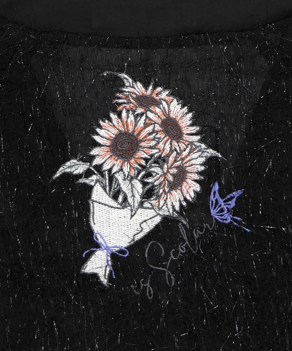 ひまわり刺繍 フェザーラメシフォンカーディガン-14