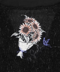 ひまわり刺繍 フェザーラメシフォンカーディガン-14