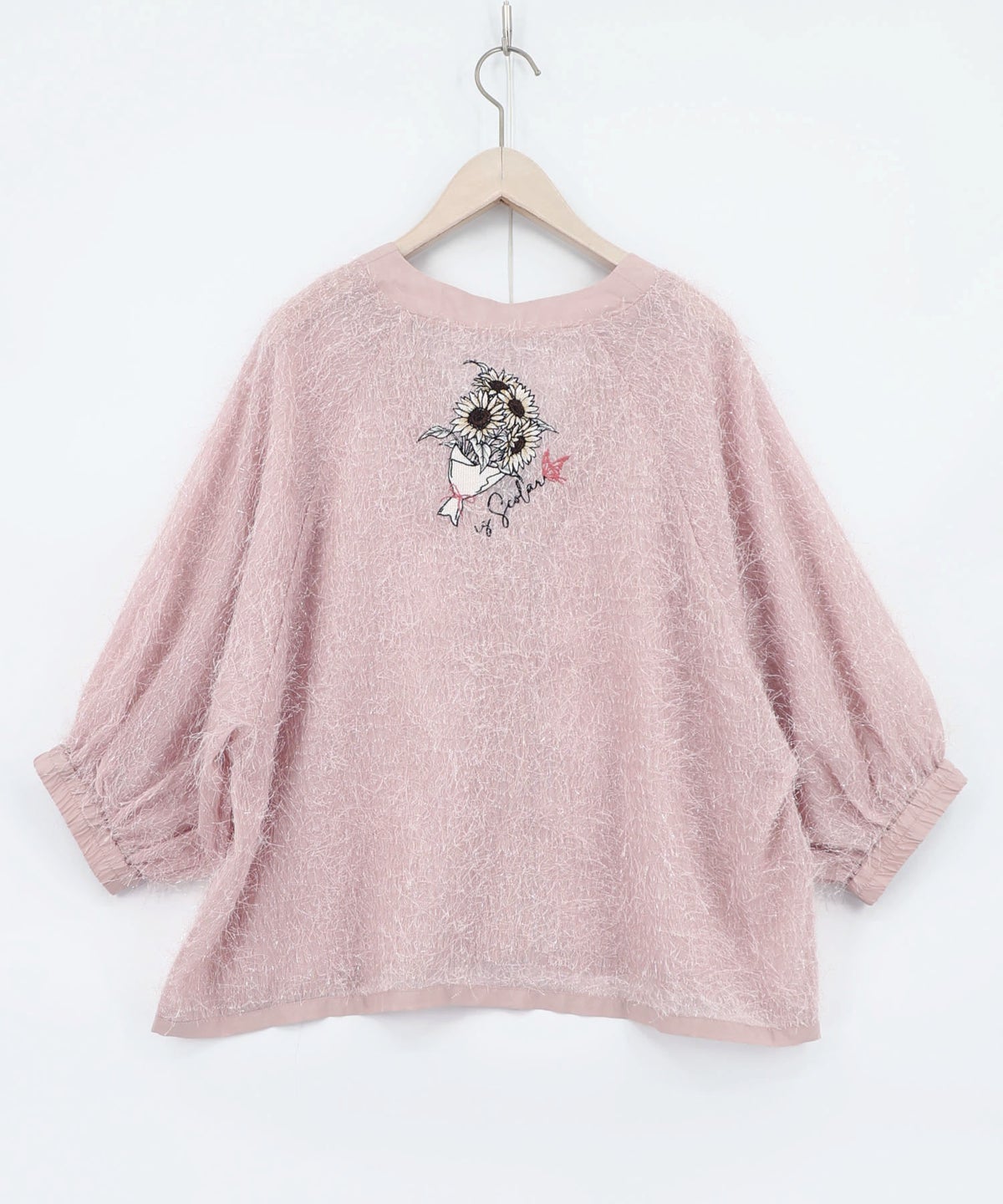 ひまわり刺繍 フェザーラメシフォンカーディガン-16