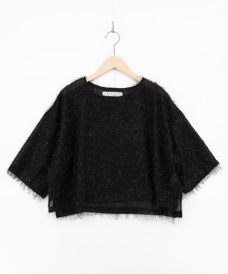 フェザーラメシフォンプルオーバー付き 蝶柄ワンピース-16