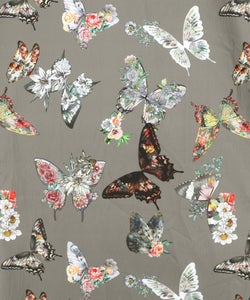 フェザーラメシフォンプルオーバー付き 蝶柄ワンピース-18