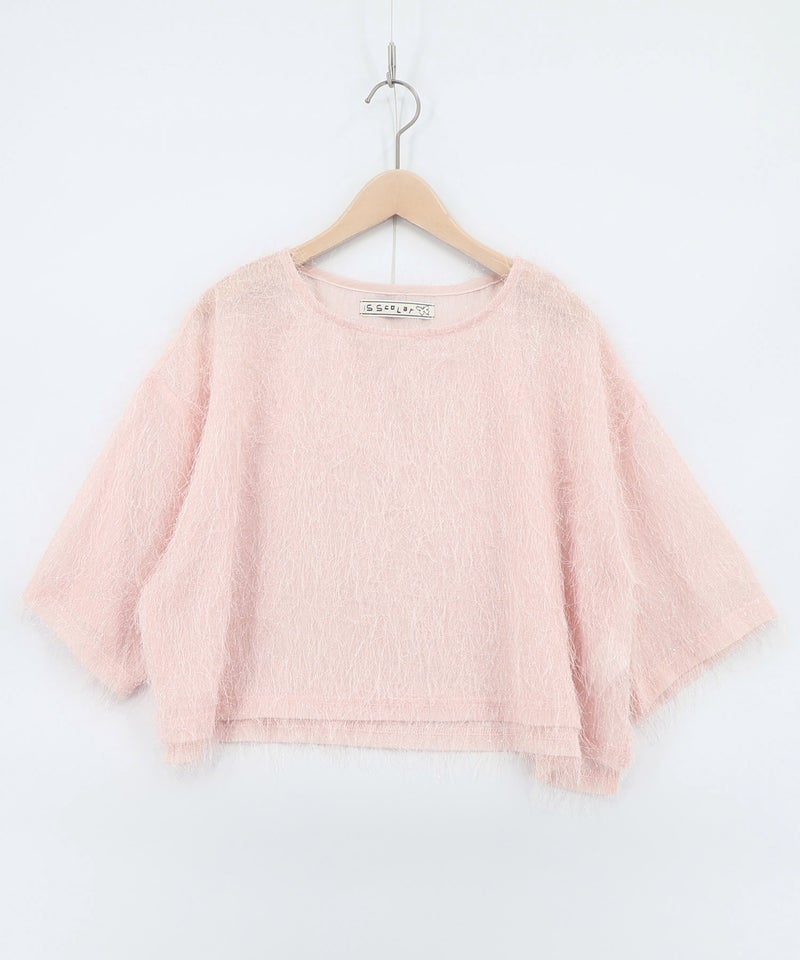 フェザーラメシフォンプルオーバー付き 蝶柄ワンピース-20