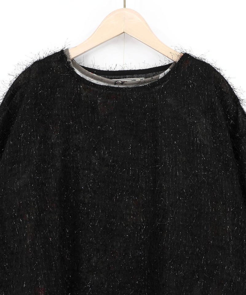 フェザーラメシフォンプルオーバー付き 蝶柄ワンピース-23