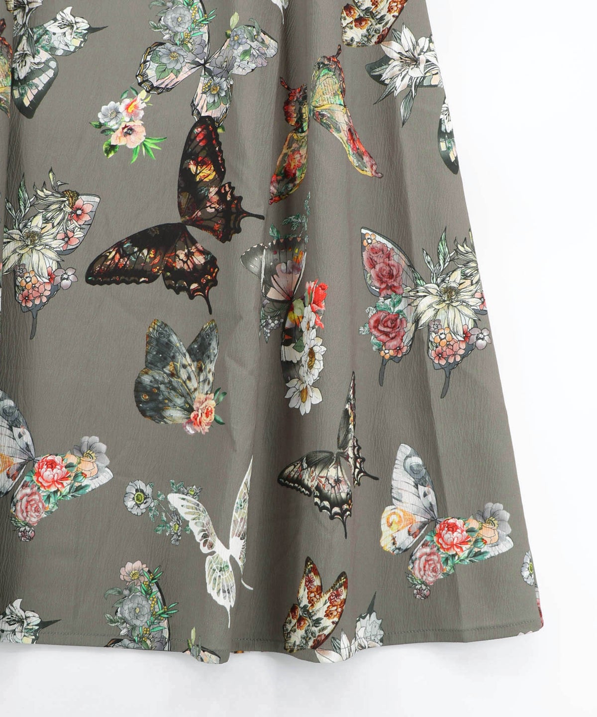 フェザーラメシフォンプルオーバー付き 蝶柄ワンピース-25