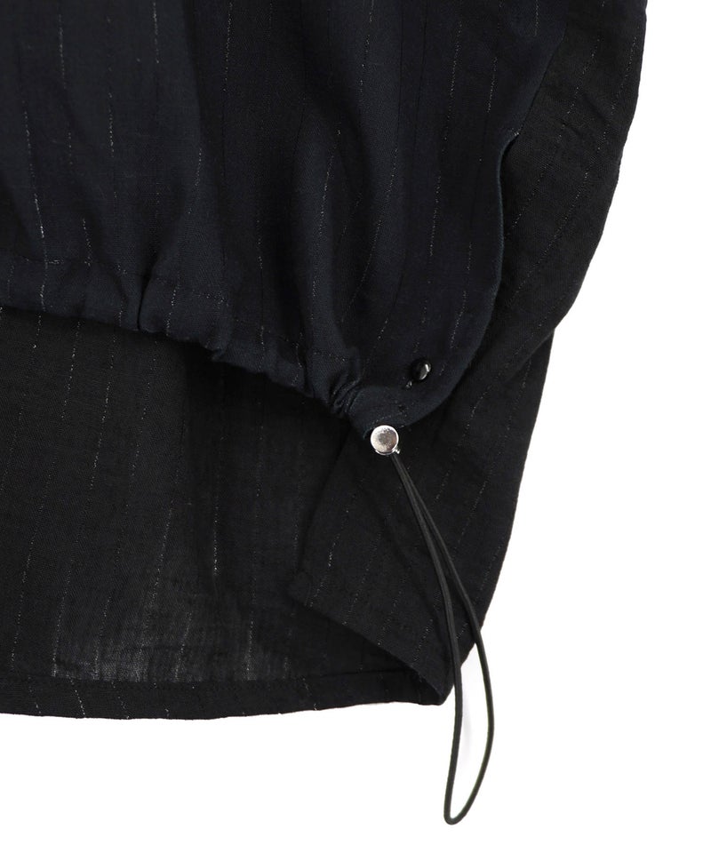 おばあちゃんの思い出本棚柄 ラメストライプシャツ-18