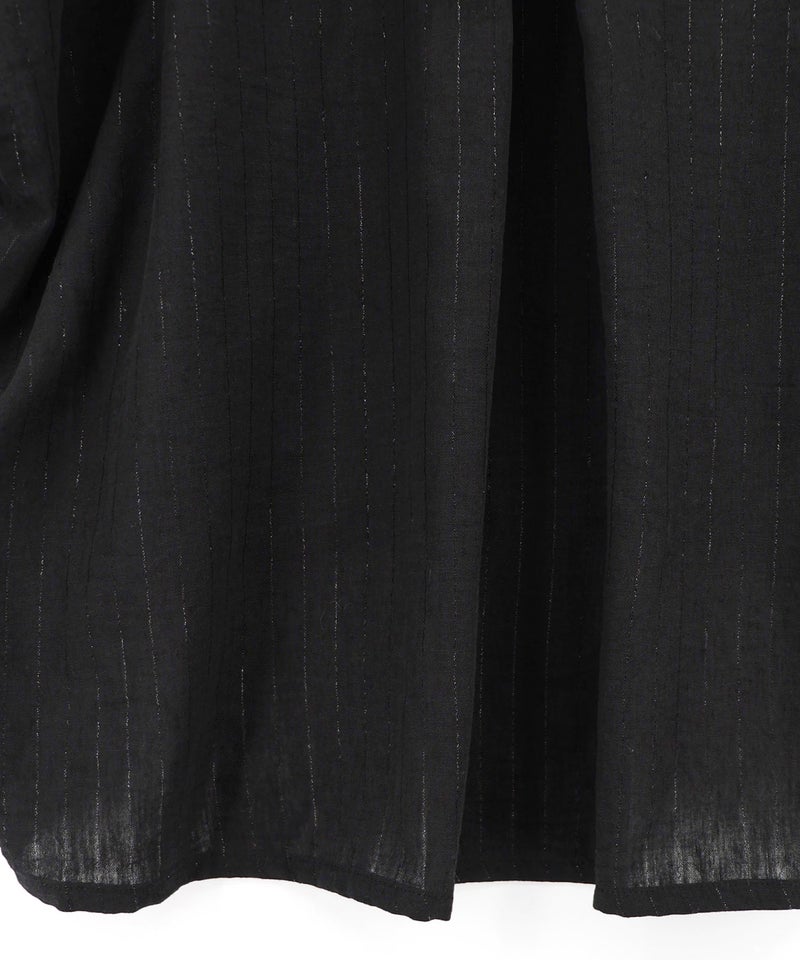 おばあちゃんの思い出本棚柄 ラメストライプシャツ-20