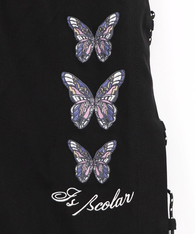 パラコード×蝶刺繍 配色デニムワイドパンツ-10