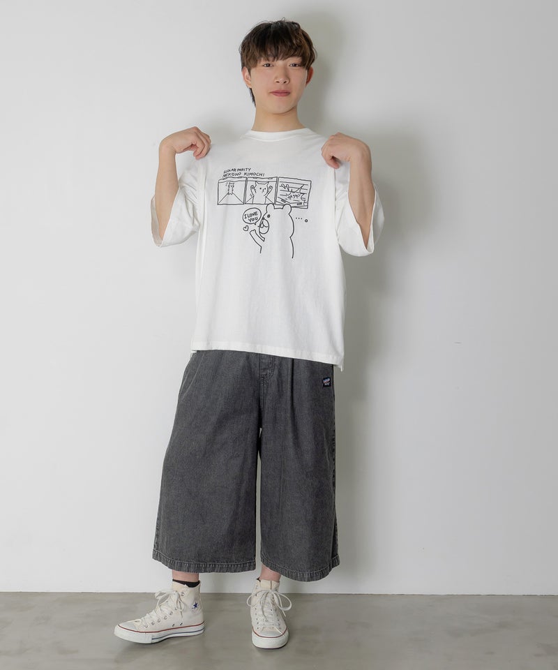 片思いクマと全力拒否ネコTシャツ-2