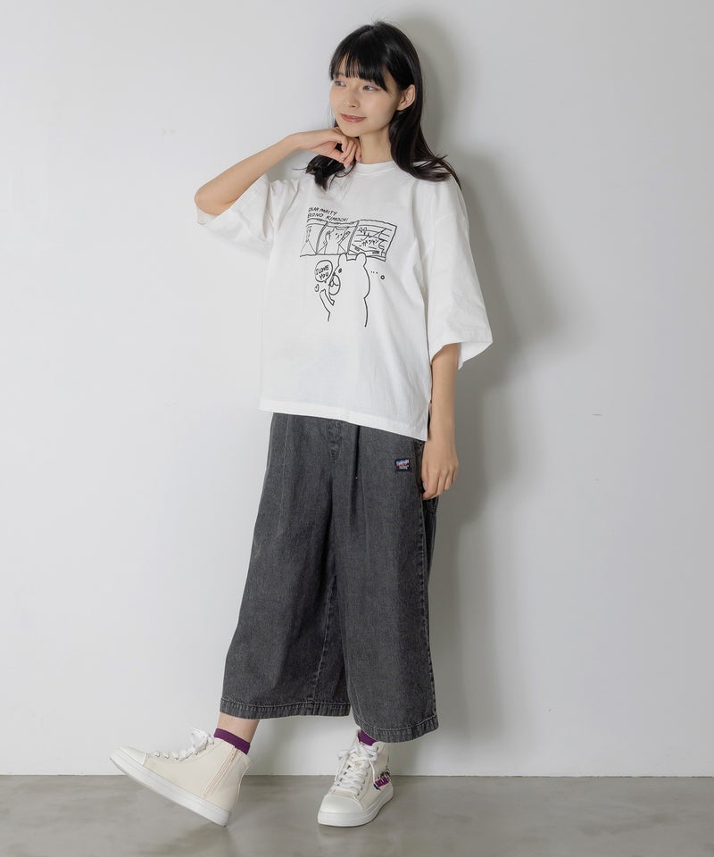 片思いクマと全力拒否ネコTシャツ-9