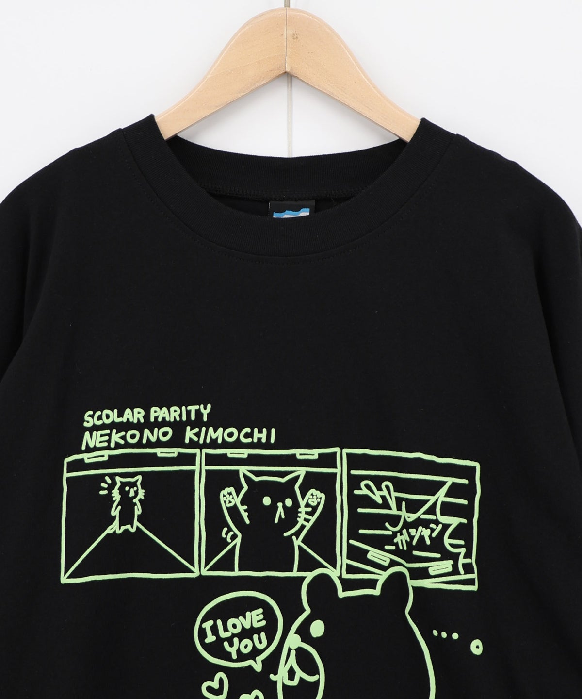 片思いクマと全力拒否ネコTシャツ-17