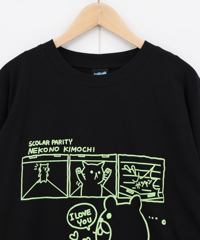 片思いクマと全力拒否ネコTシャツ-17