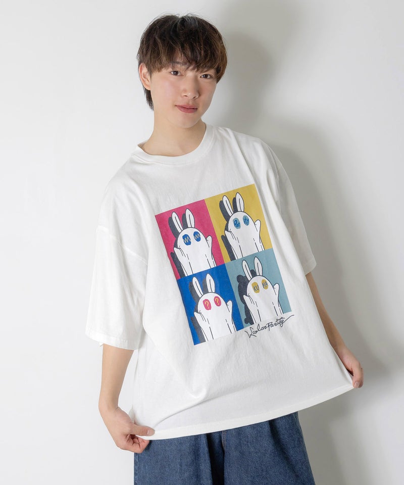 間違い探しおばけウサギTシャツ-1