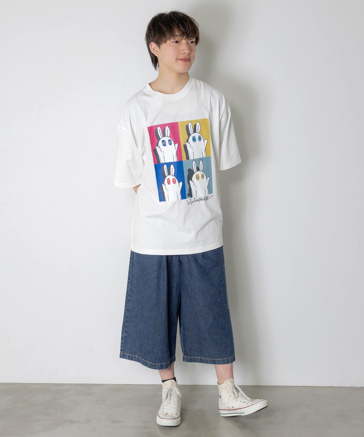 間違い探しおばけウサギTシャツ-2