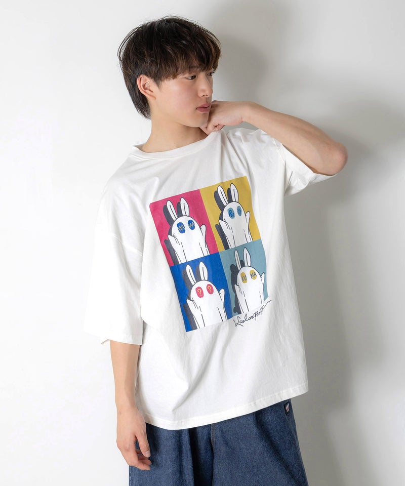 間違い探しおばけウサギTシャツ-3